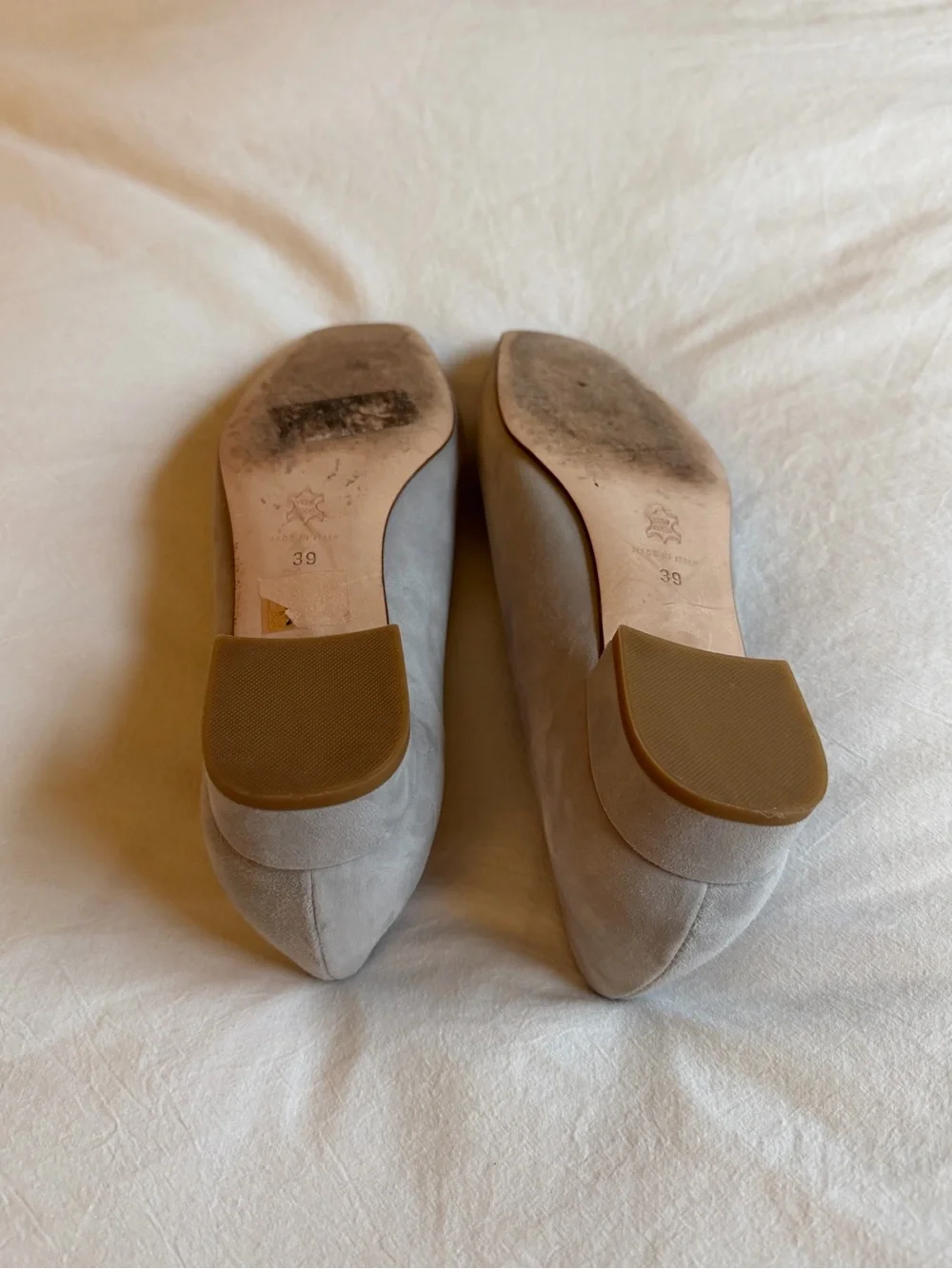 Ann Mashburn Suede Buckle Square-Toe Ballet Flats size 39